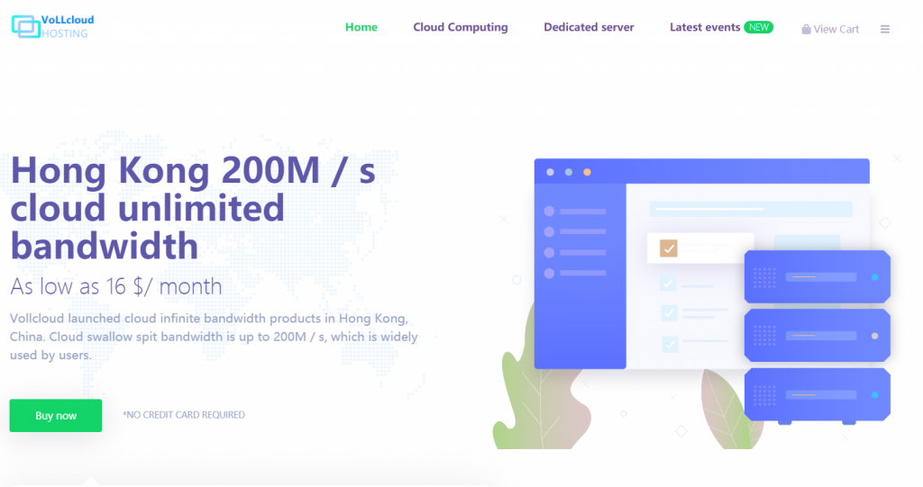 VoLLcloud推出香港200M三网CMI不限速VPS，2核1G内存25G SSD硬盘1TB月流量$16/月，赠送2G DDoS/CC防御，支持免费测试附全场8折优惠码和简单测评数据