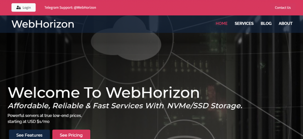 WebHorizon复活节优惠：1核512MB内存4GB NVMe硬盘125GB流量/月（10Gbps端口）$2/月附优惠码