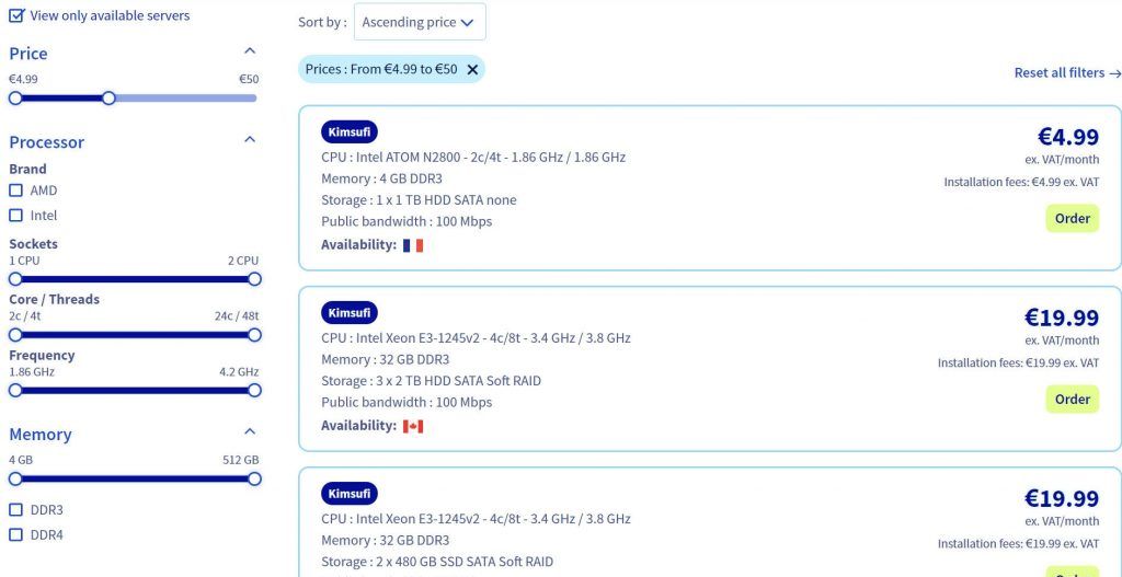 OVHcloud（eco.ovhcloud.com），OVH集合了KS、SYS和OVH RISE的新站