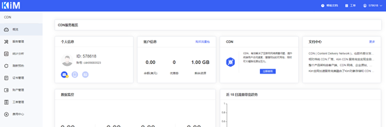Kimcdn震撼上线，注册即送50G高速CDN流量包，不限域名