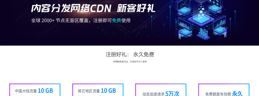 七牛云内容分发网络CDN新客好礼