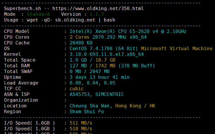 亚洲云端香港VPS测评：2核2G内存40GB硬盘3TB月流量，三网直连内地CN2 GIA线路，适合建站业务