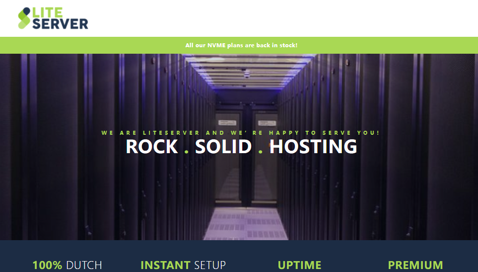LiteServer双旦促销荷兰大盘鸡VPS新购8折，€4.2/月起，可选512G~8T存储