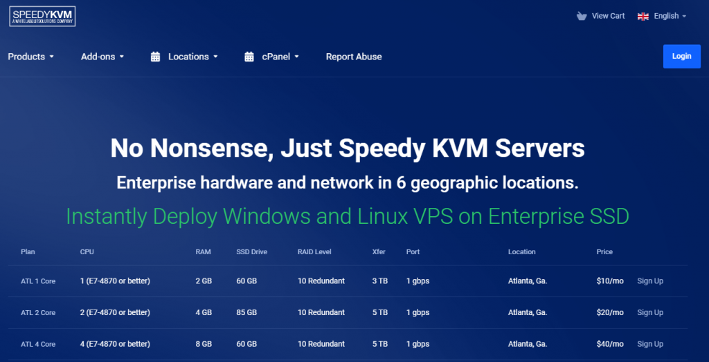 SpeedyKVM黑五促销7折优惠！$7/月/2GB内存/60GB SSD空间/3TB流量/1Gbps端口/KVM/洛杉矶/西雅图/达拉斯等