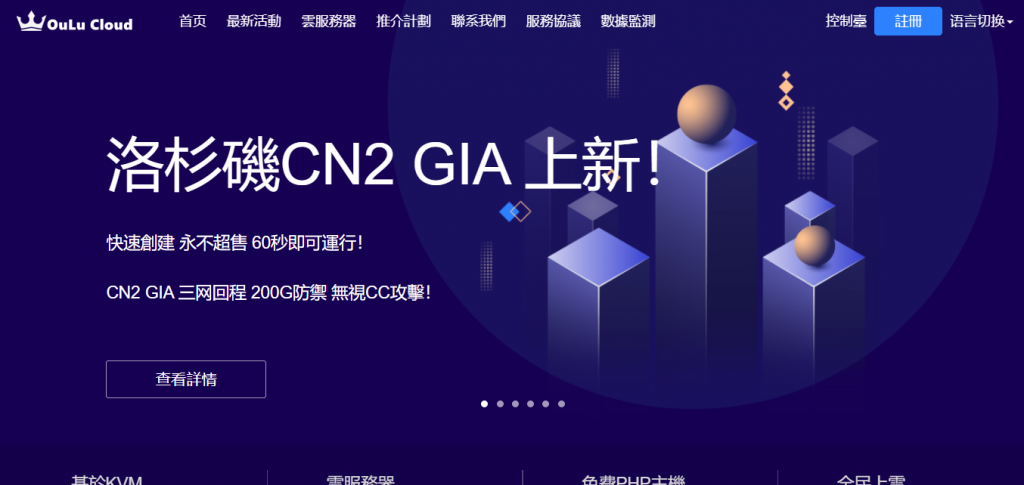 OuLuCloud欧路云精品网CN2 AS9929 800G高防御服务器！金盾防CC