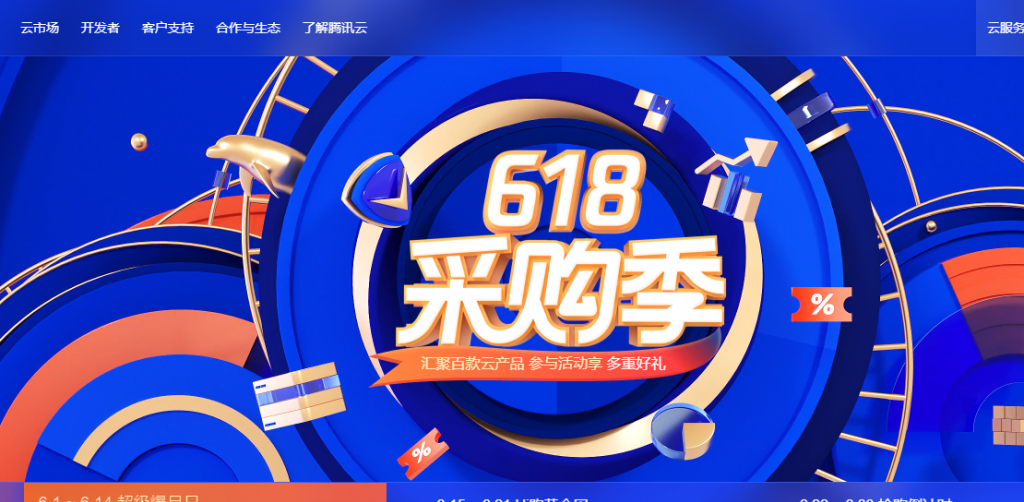 腾讯云618采购季：2C4G6M轻量服务器128元/年起，2C2G4M三个月18元起