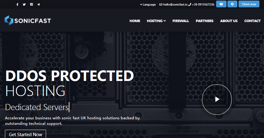 SonicFast英国VPS：免费100Gbps DDoS防护，€18/年/1核/512MB内存/5GB NVMe/1TB月流量/1Gbps端口/KVM