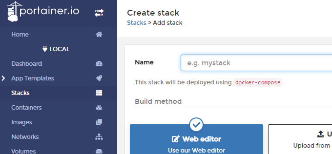 Portainer Docker Compose设置