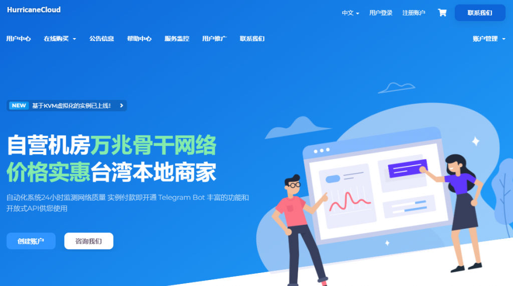 HurricaneCloud台湾VPS：台湾hinet机房，600Mbps大带宽不限流量，直连大陆，可选动态IP或静态IP