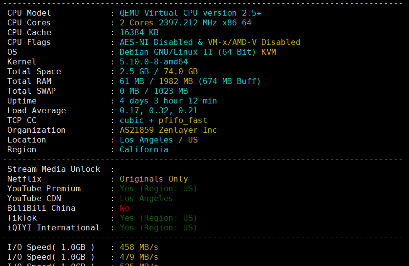 arkecx怎么样？Ark Edge Cloud洛杉矶China Optimized云服务器测评：电信双程cn2 gia、联通双程直连（回程是as4837）、移动是双程CMI