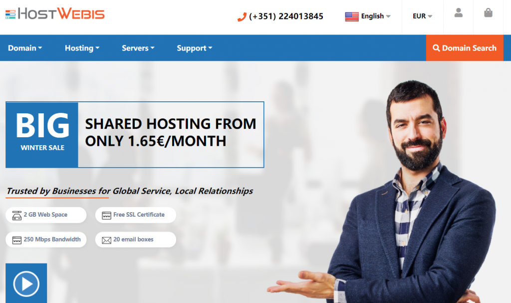HostWebis便宜服务器：可选美国或法国机房，100Mbps不限流量，高配置大硬盘，$44/月起