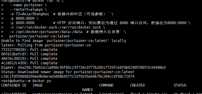 Portainer开始运行