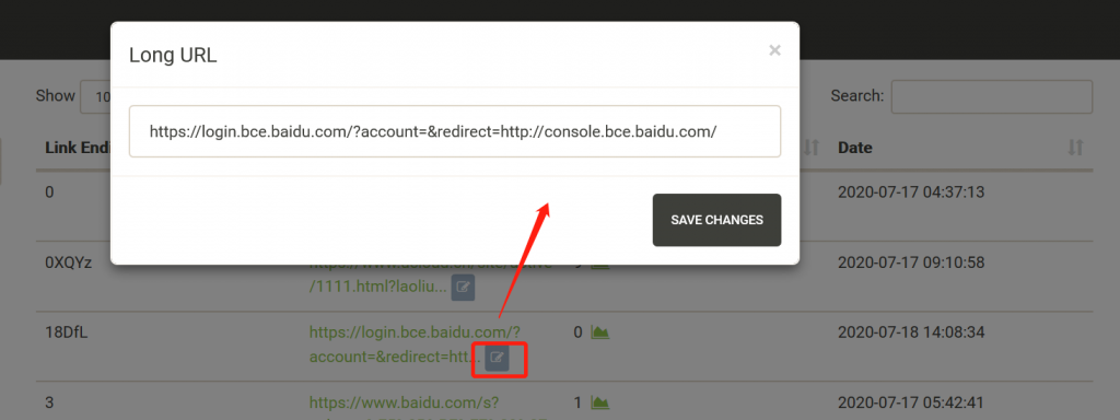 修改长链接地址