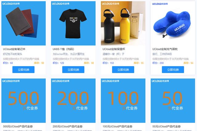 参与UCloud社区互动赢积分兑换代金券和实物礼品