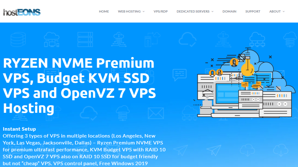 hostEONS最新消息：KVM架构VPS升级G口带宽，启用NVME硬盘，100G防御，老用户发工单免费升级